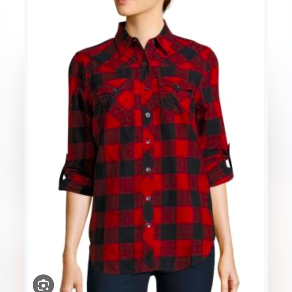 True Religion Lumberjack Plaid Fleece Shirt - Picture 1 of 9